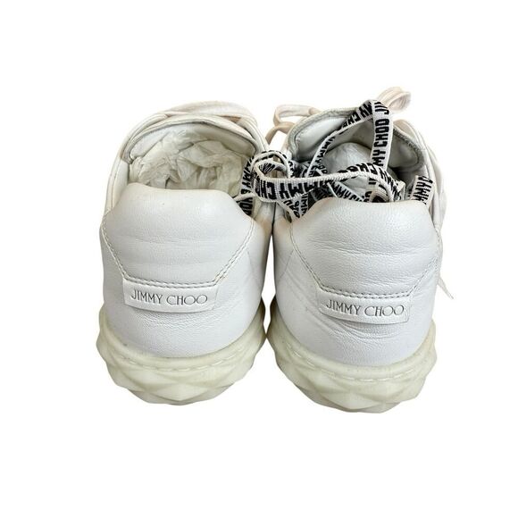 Jimmy Choo Diamond Light Maxi Sneakers Leather White 41.5 - Picture 11 of 13